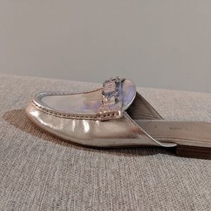Donald Pliner silver mules, worn once